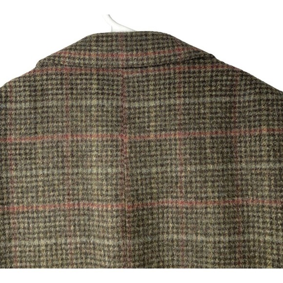 VTG Harry Lebow Camel Hair Houndstooth Plaid Sport Coat Mens 40L Jacket - Picture 10 of 11